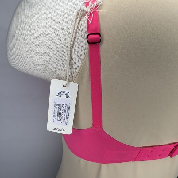 Smoothez Aerie Bra Full Coverage Sheer Mesh‎ Unlined Underwire Hot Pink 36B NEW - Picture 4 of 6
